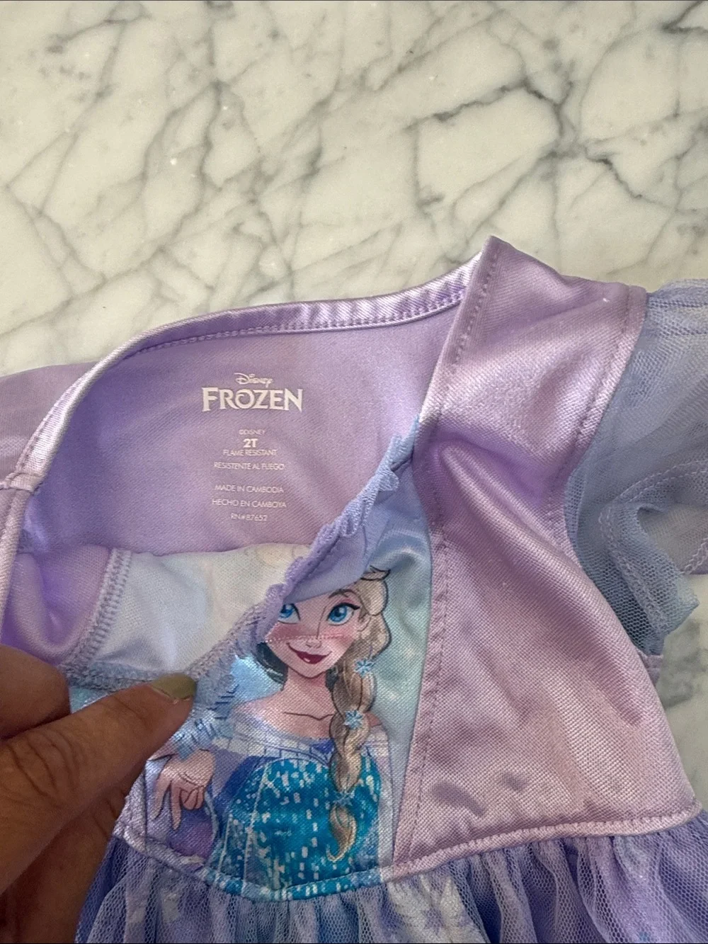 Disney Frozen Elsa Girls Nightgown Sz 2T - Picture 3 of 5